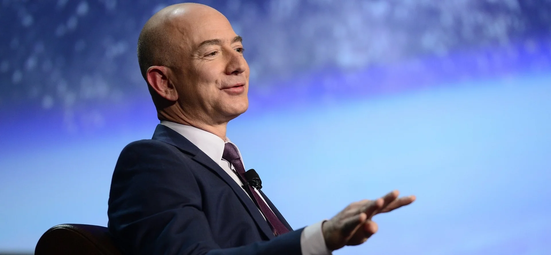Jeff Bezos Rocking Jeff Bezos Unveils Blue Origin's Massive New Rocket for Taking People ...