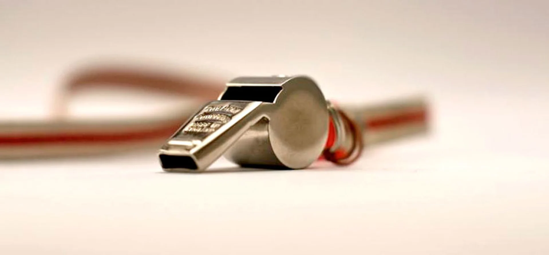 metal whistle close up.