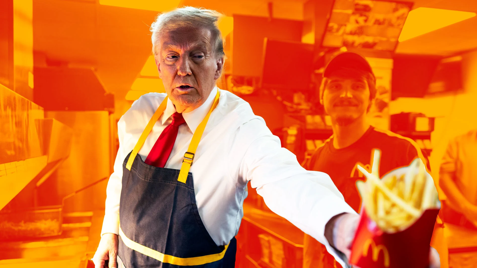 Donald Trump Visits a Swing State McDonald’s. Fury Ensues