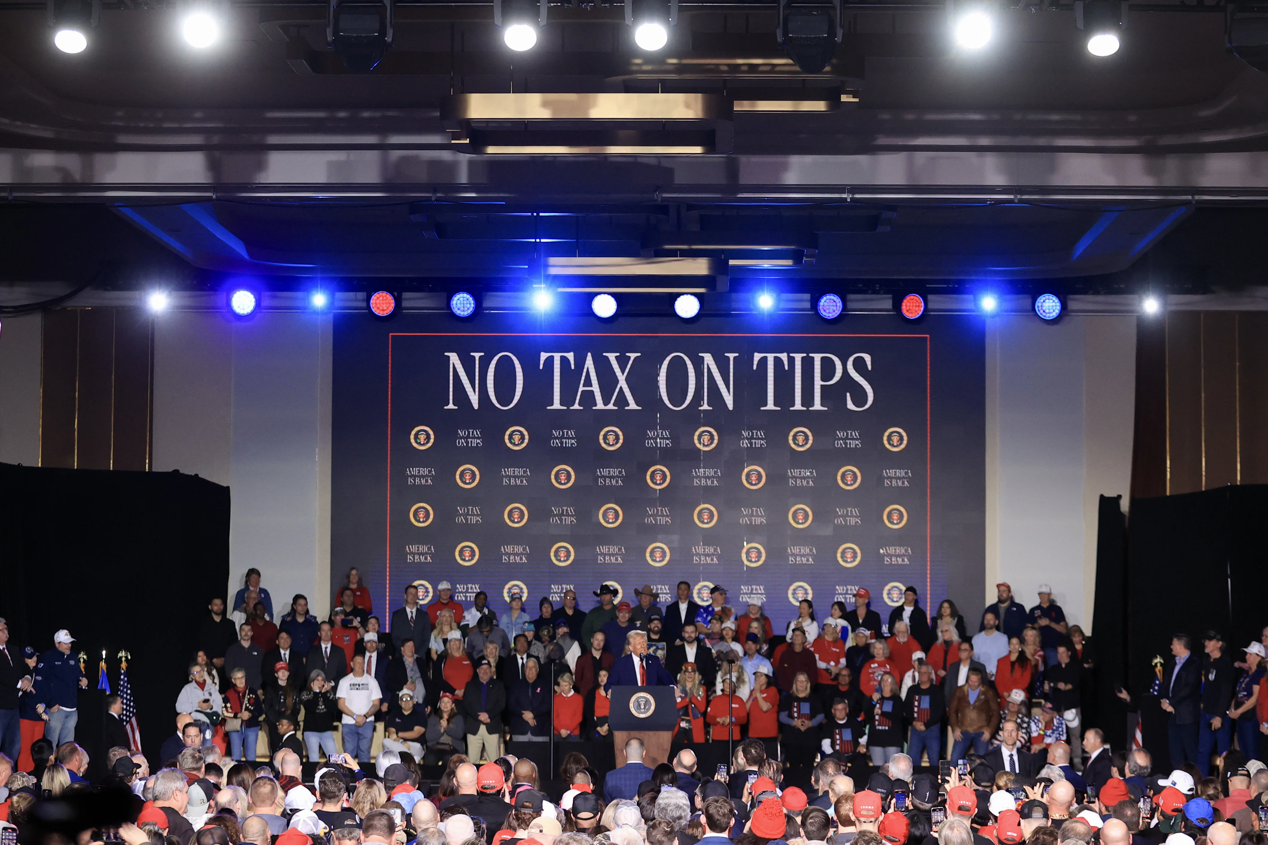 Trump Pledges to End Taxes on Tips at Las Vegas Rally