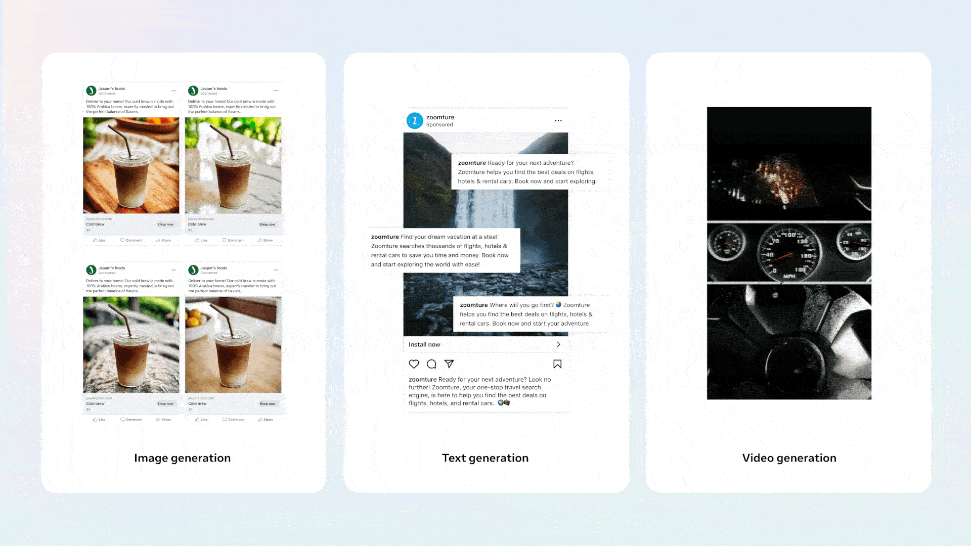 Animated GIF demonstrating Meta AI tools