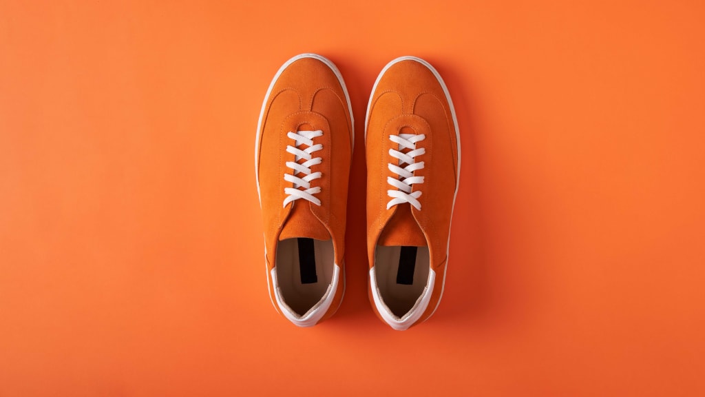 Mens Orange Shoes.