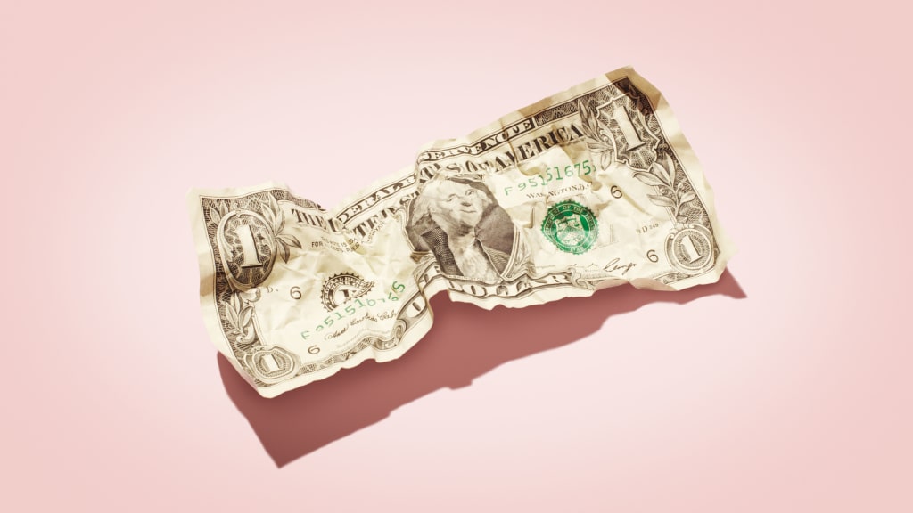 Dollar Art. Crumpled up money Wallpapers.