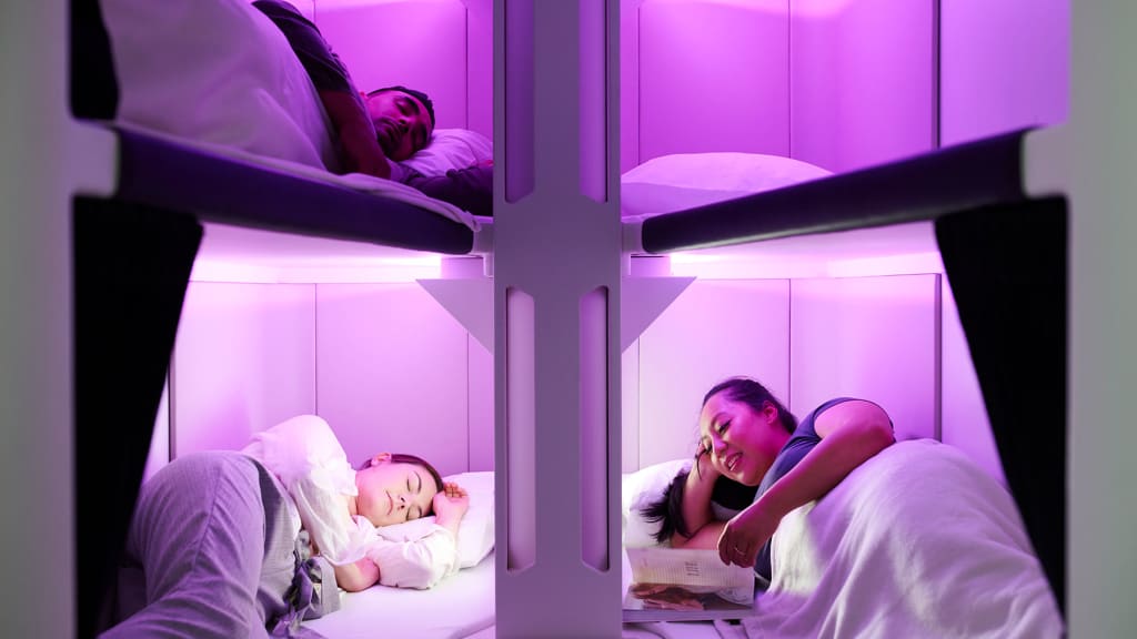 En vuelos de larga distancia, finalmente puede conseguir una cama de verdad en Economy Class