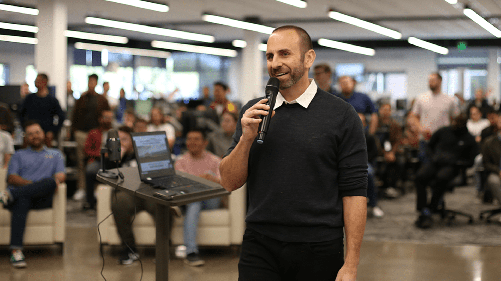 Emerge Founder and CEO Andrew Leto shares his vision for the company’s future in a town hall meeting.