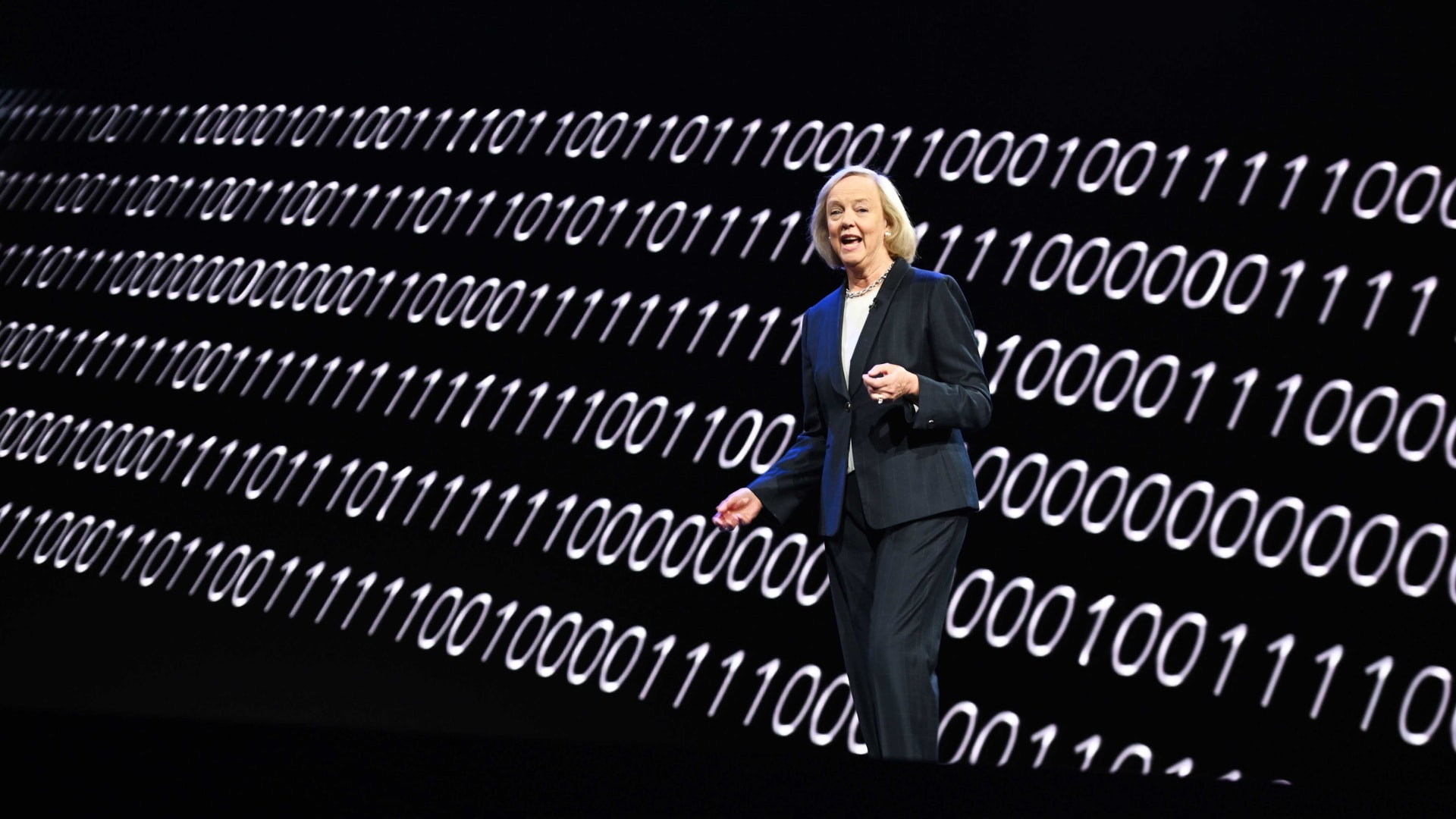 Quibi CEO Meg Whitman speaks about the short-form video streaming service during a keynote address January 8, 2020 at the 2020 Consumer Electronics Show (CES) in Las Vegas. 