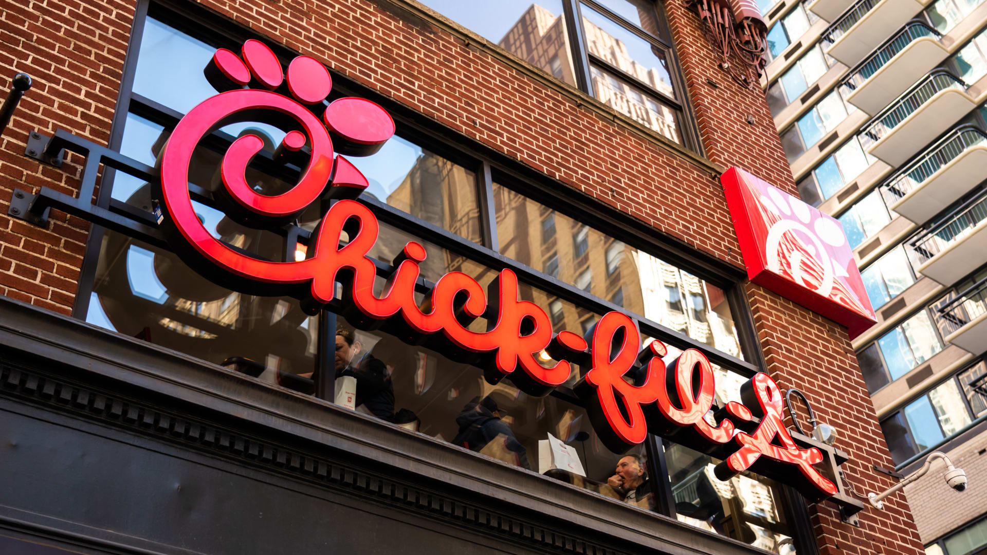 A Chick-fil-A restaurant in New York City.