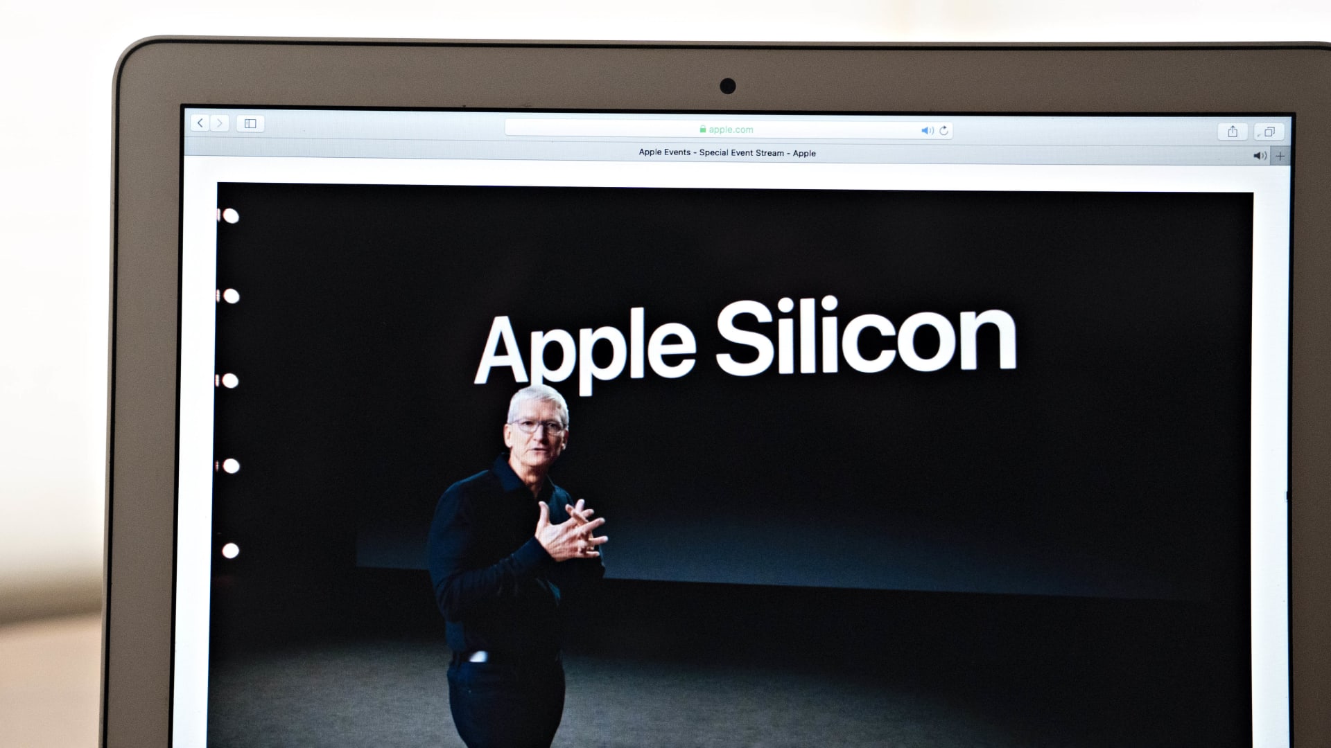 Tim Cook, CEO of Apple, speaks during the Apple Worldwide Developers Conference, on Monday, June 22, 2020.