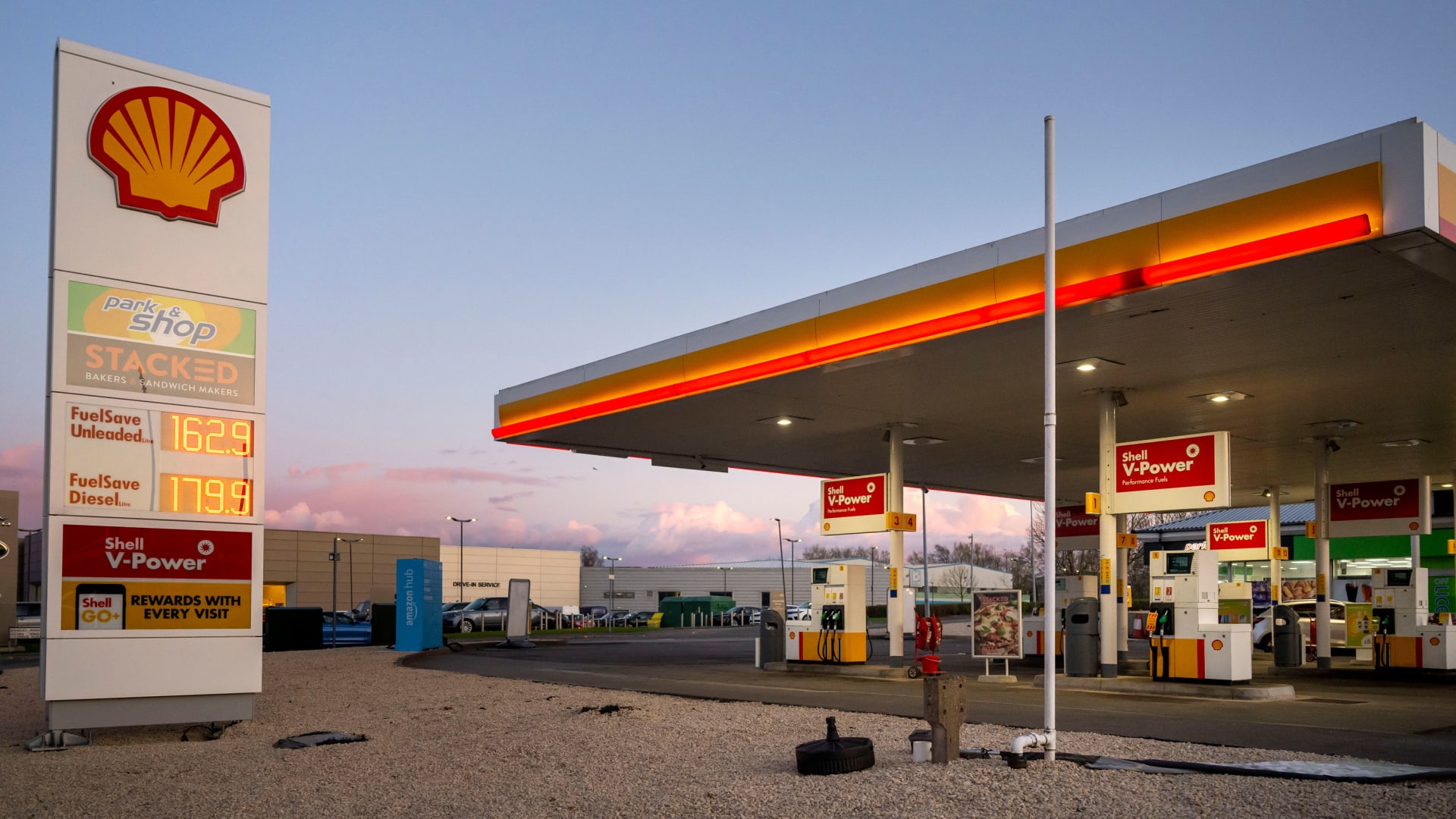 A Shell station in Cardiff, Wales.