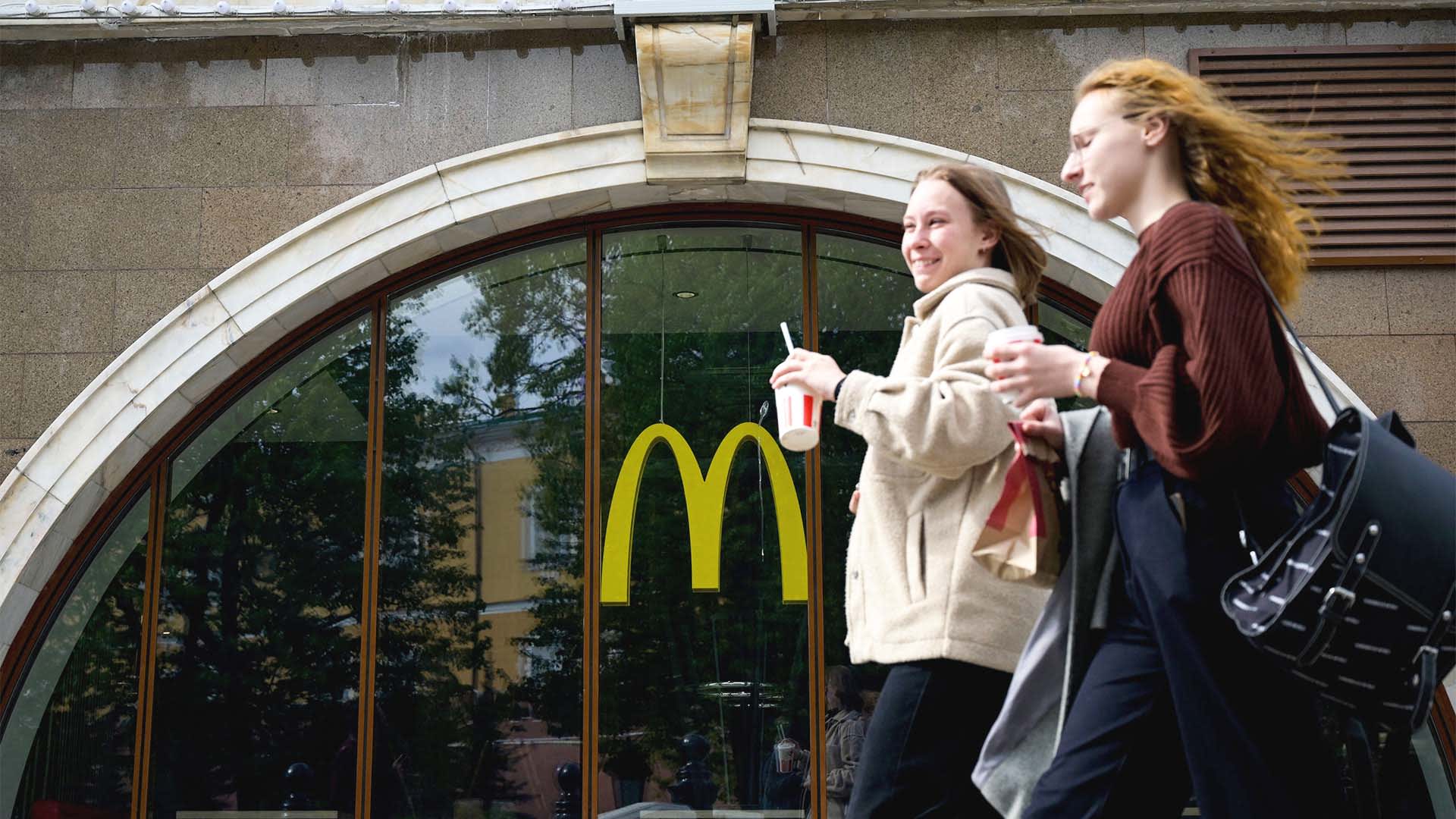 A closed McDonald's restaurant in Moscow.