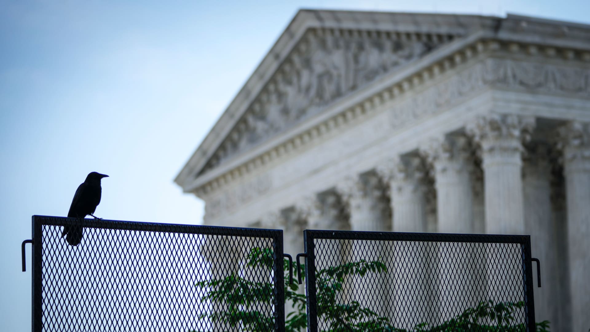 Security fencing outside of the U.S. Supreme Court. 