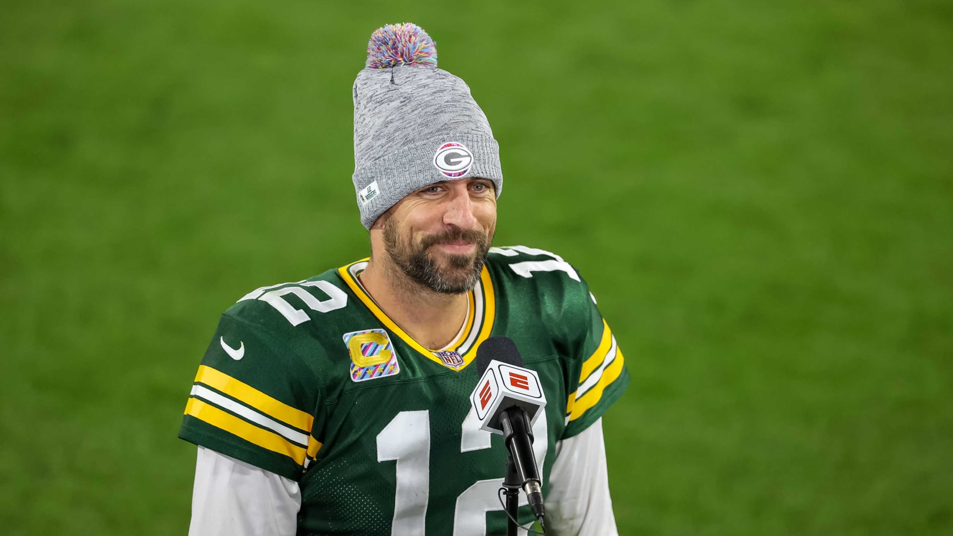 Aaron Rodgers, No. 12 of the Green Bay Packers.