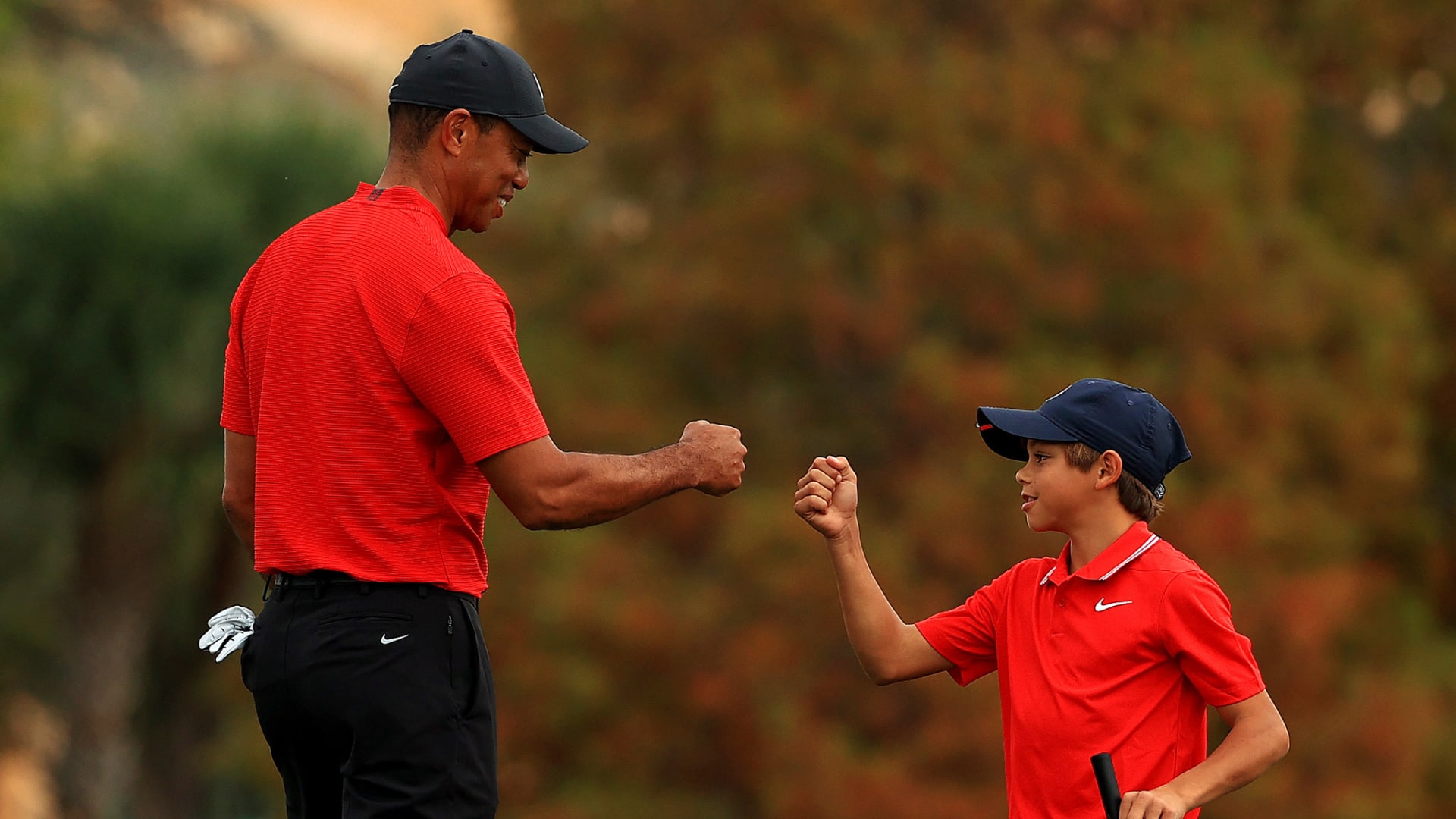 Tiger Woods and his son, Charlie Woods.