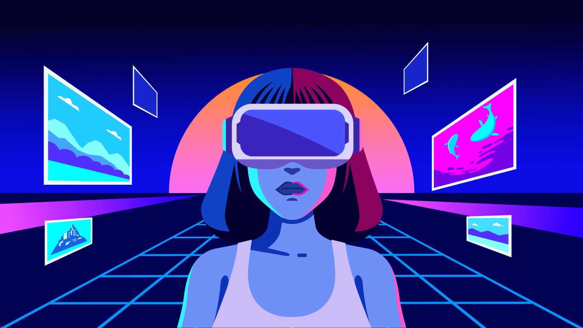 girl with VR glasses
