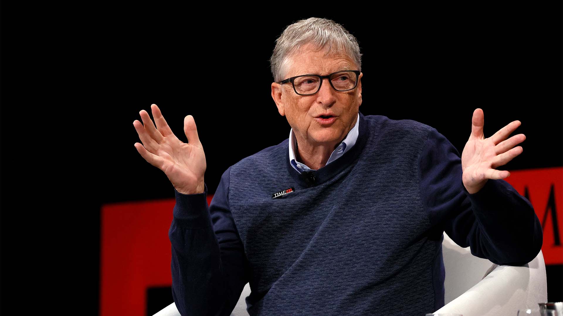 Bill Gates at the Time 100 Summit at Lincoln Center in New York City.