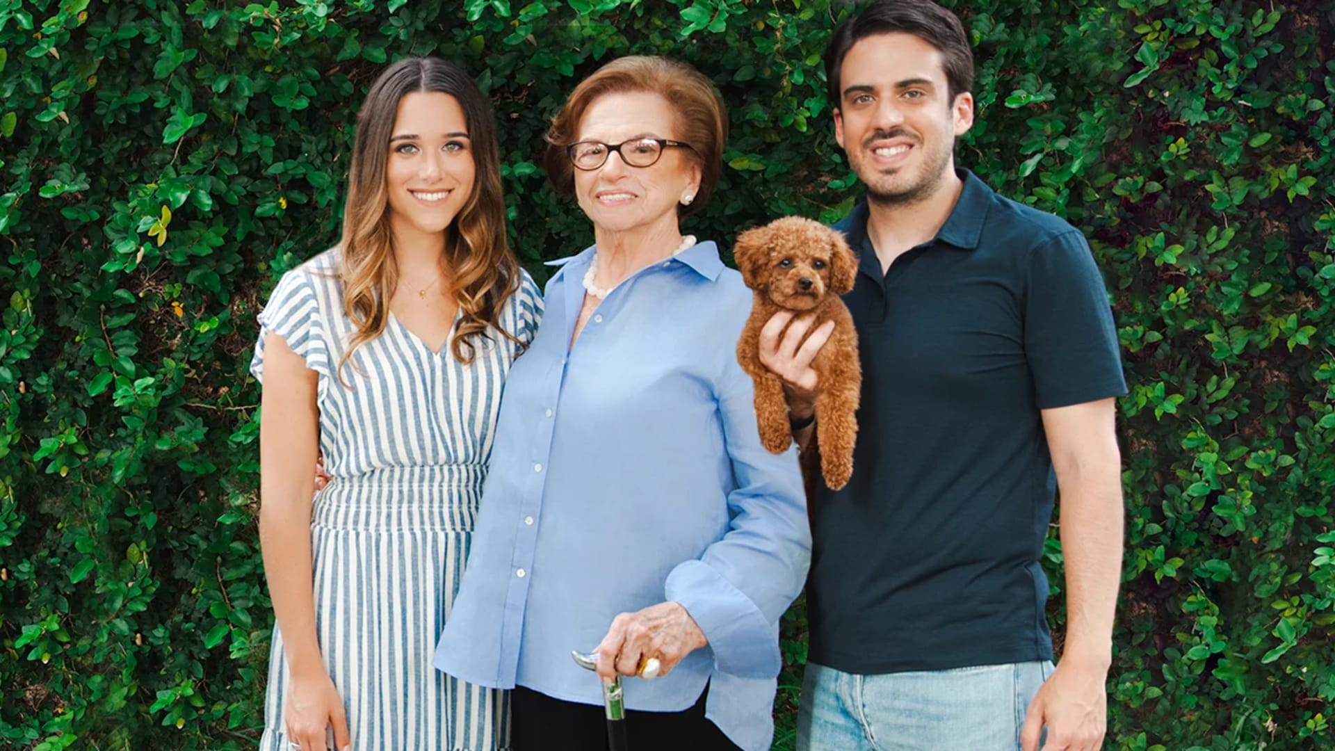 Bianca Padilla with her grandmother and husband Jon.