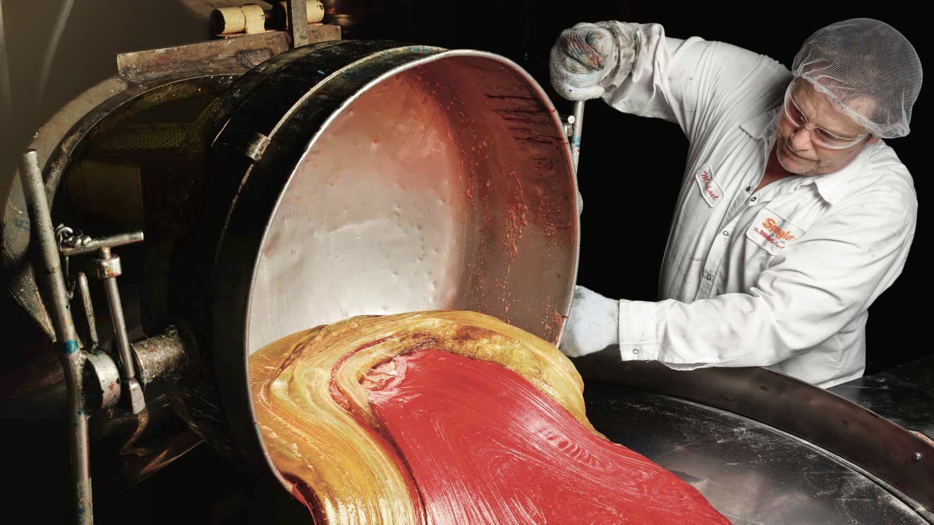 This colorful goo will soon become a batch of Dum- Dums lollipops. Spangler pumps out 12 million each day and three billion every year. The brand remains its bestseller.