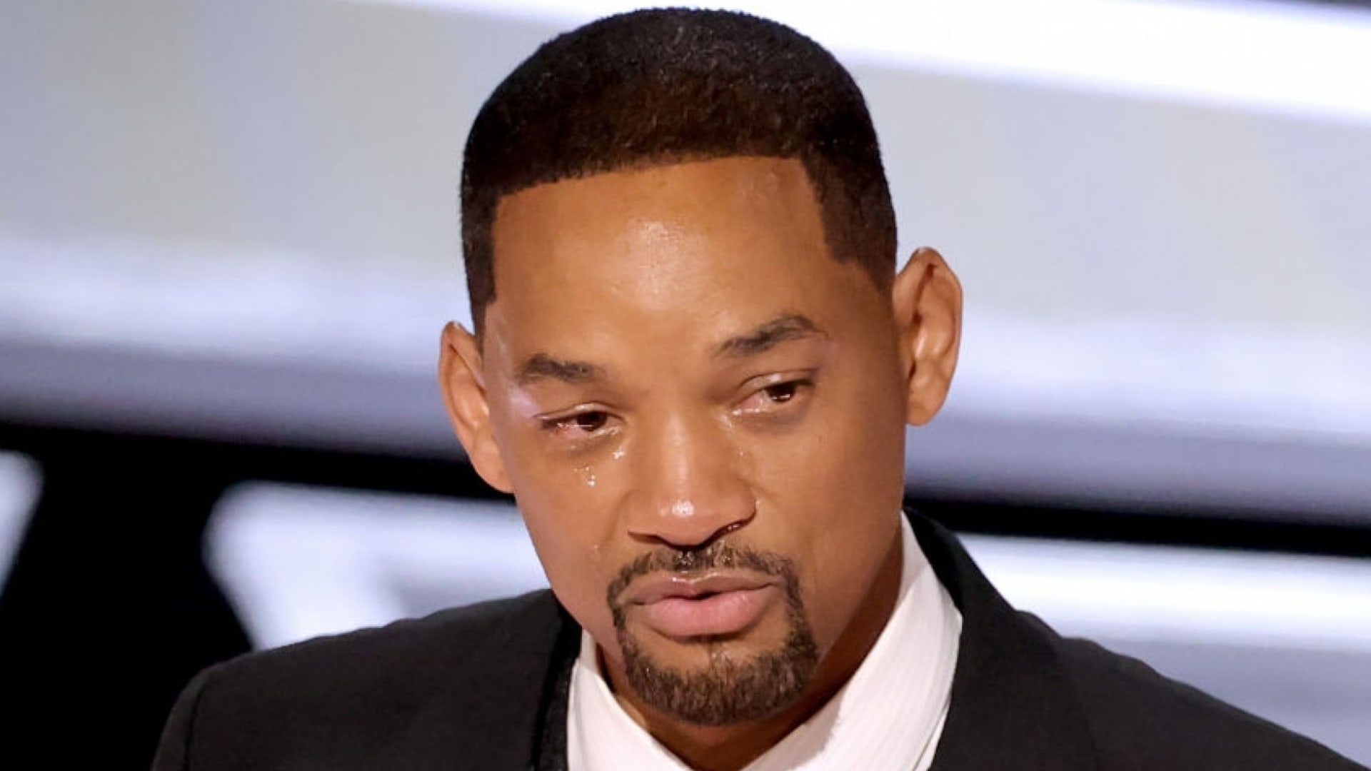 Will Smith crying during his Best Actor acceptance speech.