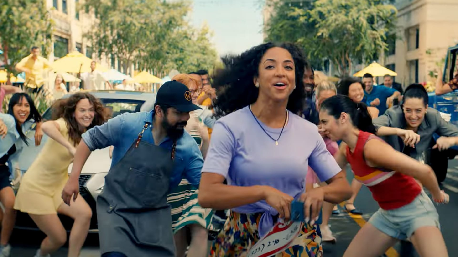 Ariana Rosado in a scene from "Flake: The Musical," Vroom's Super Bowl commercial
